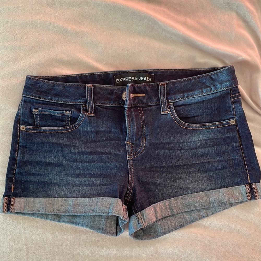 Express dark wash Jean shirts. EUC. Size 4